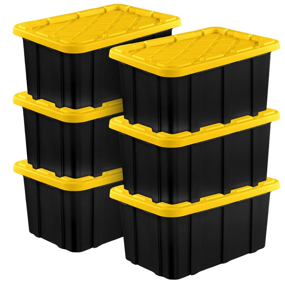 Heavy Duty Industrial Storage Tote Stackable Plastic Bins Utility Organizers
