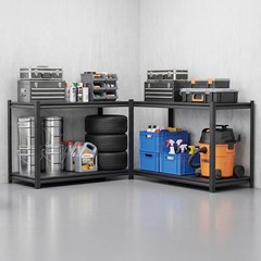 Storage Shelves, 4-Tier Adjustable, 2400 lbs Capacity, Heavy Duty Garage Stor…