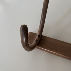 Vintage Bentwood 3 Hook Wall Mount Hat Coat Jacket Scarf Rack Thonet Style Brown