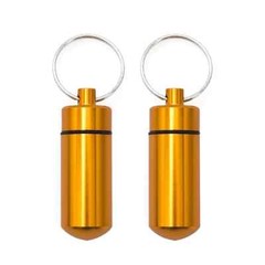 2pcs Pills Box Small Aluminum Alloys Travel Storage Box Key Chain Travel Outdoor