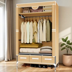 Portable Closet Wardrobe Clothes Rack Storage Organizer Shelf Stand w/ 3 Drawers