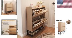 Shoe Storage Cabinet Shoe Organizer Entryway Closet Slim Shoe Rack Modern