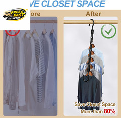 24 Pack Hangers Space Saving Magic Space Saver Storage Smart Plastic Clothes
