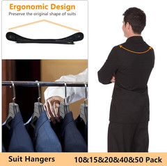 Plastic Extra Wide Suit Hangers, Pack of 15, Width: 17.7″,Notched Shoulders & Me