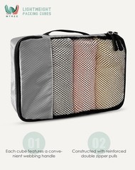 4-Piece Packing Cubes Travel Accessories Set Suitcases Luggage Organizer Bags