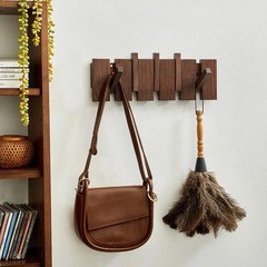 Wood Coat Rack Wall Mount – Large Walnut Piano Coat Rack wtih 5 Hooks for Han…