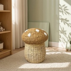 Spore Cap Design Basket with Lid Handmade Spore Cap Design Storage Basket Boho