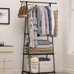 Clothes Rack Small Metal Garment Rack with Shelves for bedroom Rolling clothing