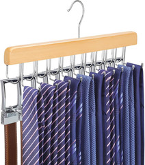 TOPIA HANGER 2 in 1 Belt Tie Hanger for Closet Max 30 Belts with 30 Ties Capacit