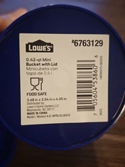 NEW Lowes 0.42 Qt Mini Bucket with Lid Tiny Teeny Food Safe