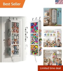 Stuffed Animal Storage for Over The Door – Large Toy Organizer Bag with Elast…
