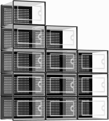 X-Large Shoe Storage Boxes Organizers Clear Plastic Stackable 12 Pack, Shoe Rack