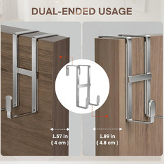 2 Packs over the Door Hooks, Double Sided Door Hanger Hook – Heavy Duty No Drill