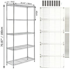 Adjustable Storage Garage Shelves Rack 5 Level Heavy Duty Steel Metal Shelf Unit