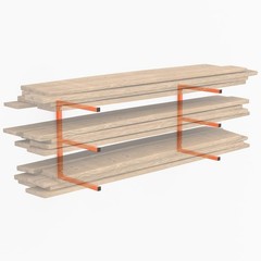 Garage Wall Mounted Lumber Storage Rack, Overhead Heavy Duty One-Piece Design…