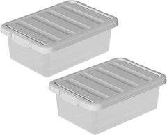 2-Pack 14 Quart Stackable Storage Bins with Lids and Secure Latches