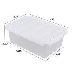 Yubine 2 Packs Plastic Storage Bin with Lid, 14 Quart Latching Container Box, F