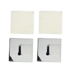 2pcs Polished Chrome Towel Robe Hook Door Hanger Hanging Self-adhesive 54x48mm