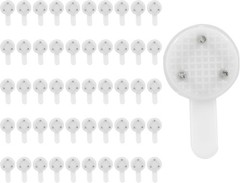 50pc Traceless Hardwall Picture Hooks Concrete Cement Wall Hangers Small White 5