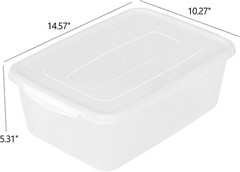 14 Quart Clear Plastic Storage Bins with Lids – Set of 4 Latching Containers