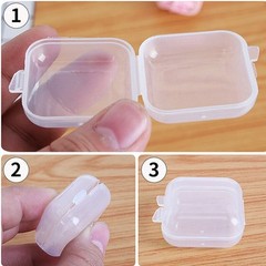 10-100PCS Mini Clear Plastic Small Box Hook Jewelry Earplugs Container Case