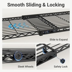 R2X Expandable Portable Closet with Lockable Wheels, 600lbs Capacity Heavy Du…