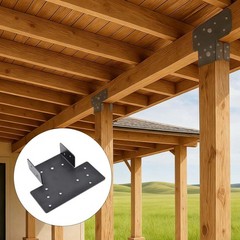 Pergola Brackets, 4 Pcs 6×6 Heavy Duty 3Way T Brackets, Adjustable Steel T Sh…