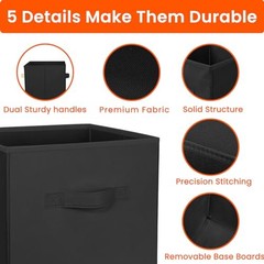 Storage Cubes, 11 Inch Clothes Storage Bins for 10 Pack – 11 inches Black