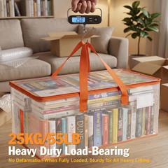 10-Pack Clear Moving Bags Heavy Duty Extra Large, Storage Totes with Reinforced