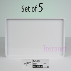 Set of 5 IKEA KUGGIS Lid ONLY 7×10″, White, 202.802.07, Good Pre-owned Condition
