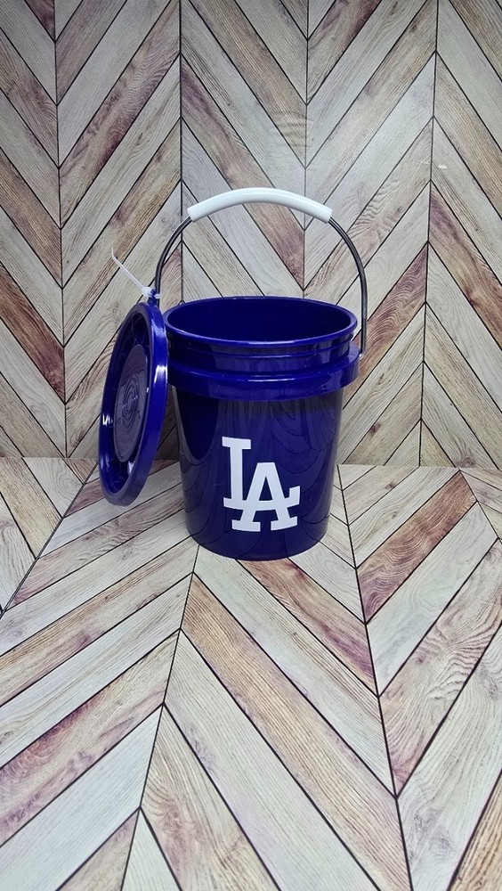 Rare Lowe’s 0.42 Qt Tiny Teeny Mini Bucket w/Lid LA Dodgers Food Safe Blue NEW