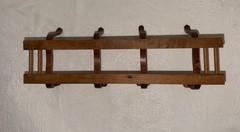 Vintage Bentwood 4 Hook Wall Mount Hat Coat Jacket Scarf Rack Thonet Style Brown