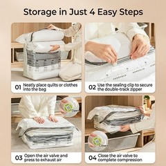 2x Vacuum Storage Bags Jumbo Cube Extra Large Vacuum Seal Bags Closet Organizer