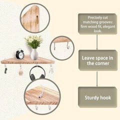 Cubicle corner shelf with hook：3pcs 16.5in wood triangle cubicile hanging she…