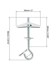Ceiling Hooks, 12 Packs 3-9/16″ Spring Toggle Wing Bolts Wall Fixing Heavy Du…
