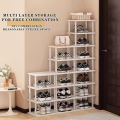 Zapatero vertical bambu 5 niveles organizador espacios pequenos entrada delgado