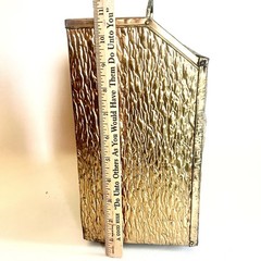 Vtg English Traditional Hammered Brass Magazine Holder Rack Record Stand GVC