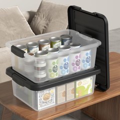 2 PCS 14 Quart Plastic Containers Bins Latching Lids Stackable Organization