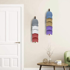 2PCS Wall Mounted Hat Rack for Baseball Caps – Vertical Organizer Brown-4pack