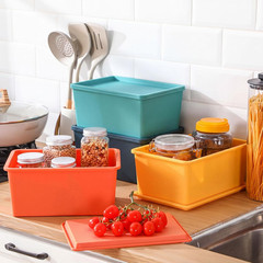 Colorful Large Storage Bins with Lid – 4 Pack Stackable Organizers 10.6×7.5×4.7