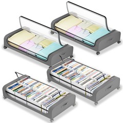 Zippered Under Bed Storage Organizer Bag Bins Underbed Clothes Toys 4 Pack XXXL
