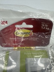 COMMAND (12-Pairs) 3M Damage Free Large Hanging Strip White 17206-12ES Lot Of 4