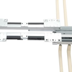 23.2*18.1*3.7in Beige Pull Out Trousers Rack 22 Arms Steel Pull Out Pants Rack