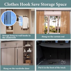 Clothes Hook Pole Heavy Duty,32 to 80In Retail Clothing Hook Pole Long Handle…