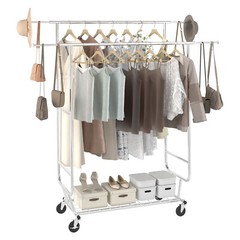 VEVOR Clothes Rack Heavy Duty Clothing Garment Rack Double Hanging Rod 600 lbs