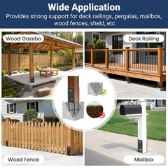 U Shape 6″x6″ Actual 5.6×5.6 Post Base Wet Concrete Fence Bracket Heavy Duty …