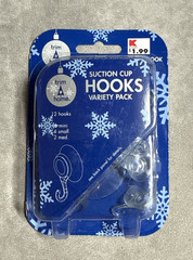 Vintage Kmart Trim-A-Home Suction Cup Hooks Variety Pack 12 Pack Holiday Window