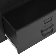 vidaXL Steel Wardrobe Black Industrial 354 x 157 x 551 Inch Storage Cabinet