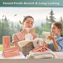 50PCS Cedar Sticks, 100% Aromatic Red Cedar Blocks for Closet Storage,Wardrobe