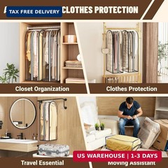 Garment Bags for Hanging Clothes 40″ Long,Ultra Clear Suit Bags for Closet Stora